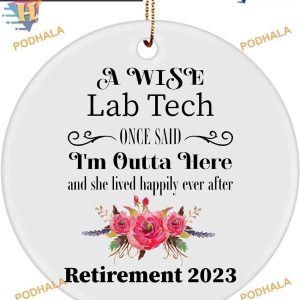 Lab Tech Retirement 2023 Ornament, Personalized Farewell Party Decor
