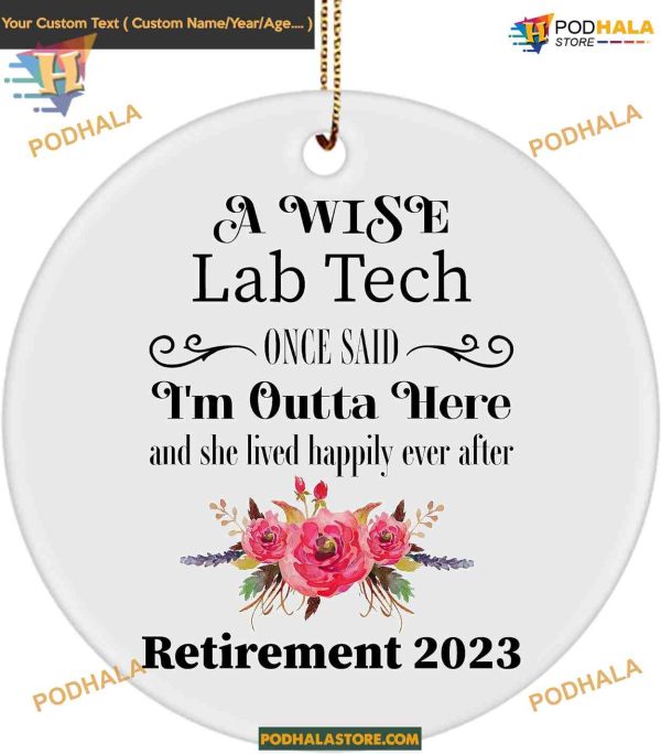 Lab Tech Retirement 2023 Ornament, Personalized Farewell Party Decor