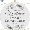 Labor & Delivery Nurse's First Christmas Ornament 2023, Custom Family Ornaments