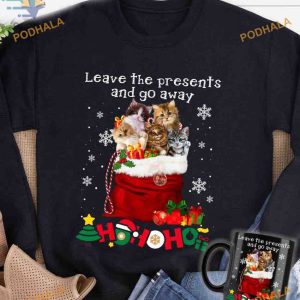 Leave Presents Christmas Cat Shirt, Matching Family Christmas Shirt