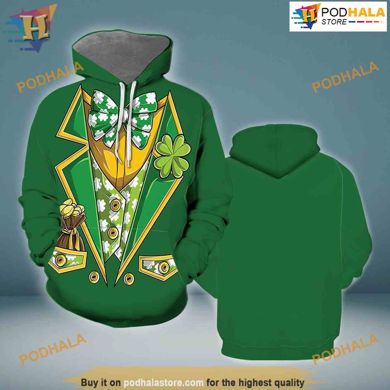 Leprechaun Tuxedo Patrick All Over Printed 3D Hoodie Sweatshirt Leprechaun Tuxedo Patrick All Over Printed 3D Hoodie Sweatshirt