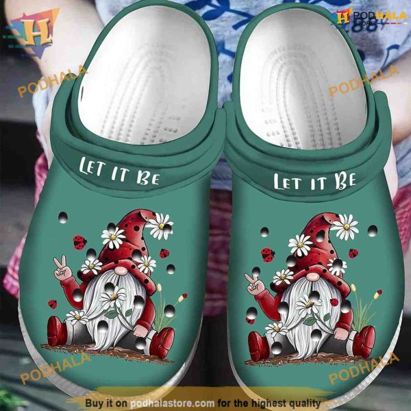 Let It Be Gnome Christmas Classic Crocs, Funny Christmas Clogs