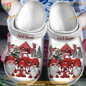 Let It Snow Gnomies Crocs Crocband Clogs, Creative Xmas Gifts for Men & Women