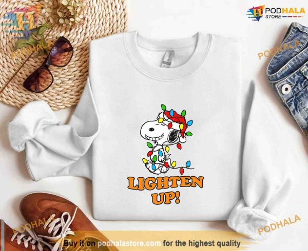 Light Up Christmas with Snoopy Trendy Peanuts Sweatshirt, Xmas Gifts