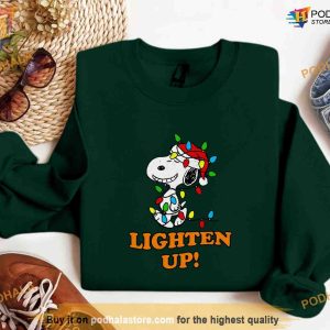 Lighten Up Snoopy Christmas Sweatshirt Trendy Holiday Shirt 2