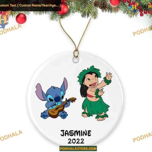 Lilo & Stitch 2023 Kids Ideas Ornament, Personalized Christmas Ornament for Children