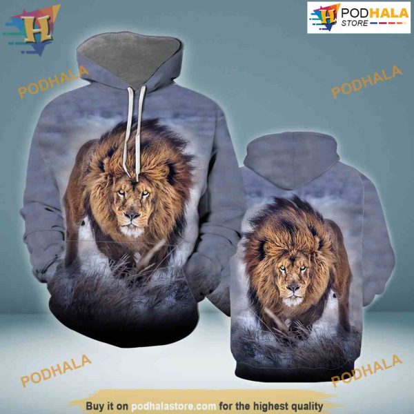 Lion All Over Printed 3D Hoodie Sweatshirt