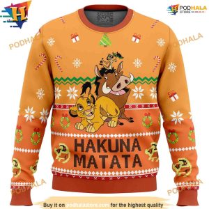 Lion King Pumba Ugly Christmas Sweater Family Friends Funny Festive Wear 1