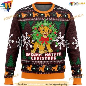 Lion King Simba Ugly Xmas Sweater, Funny Christmas Gift Ideas for Fans