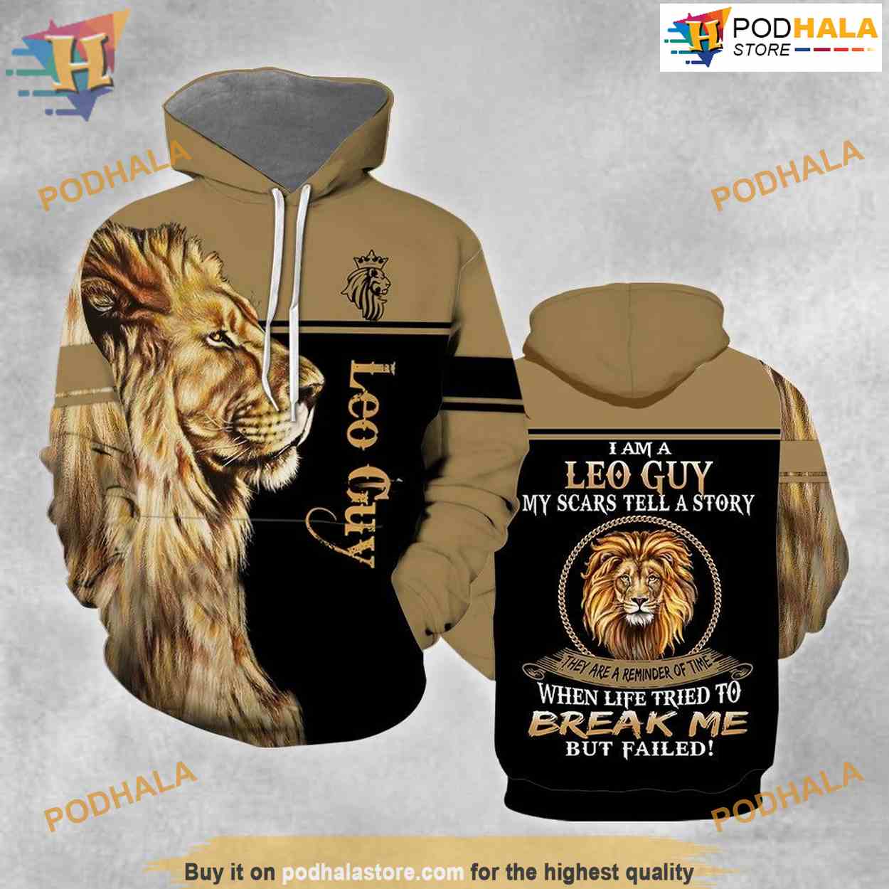 Lion Leo All Over Printed 3D Hoodie Sweatshirt Lion Leo All Over Printed 3D Hoodie Sweatshirt