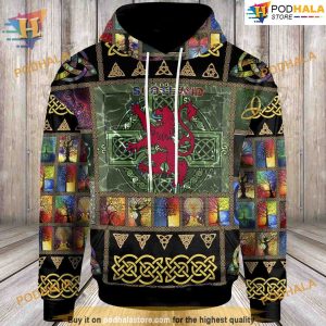 Lion Royal Irish St Patrick's Day All Over Printed 3D Hoodie Sweatshirt