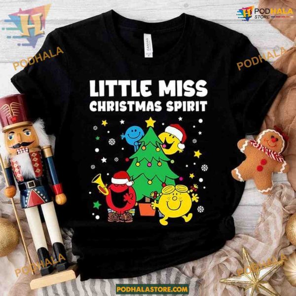 Little Miss Christmas Spirit Tree Shirt, Matching Family Xmas Shirt