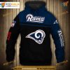 Los Angeles Rams Skull 3D Hoodie, NFL Fan Pullover Sweatshirt