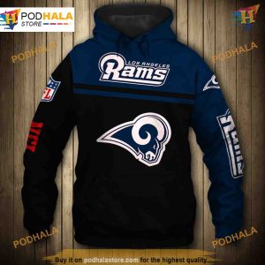 Los Angeles Rams Skull 3D Hoodie, NFL Fan Pullover Sweatshirt