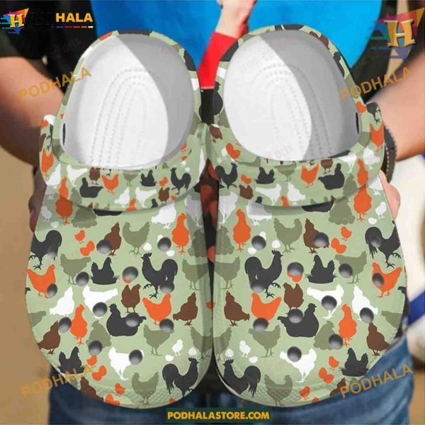 Love Chicken Camo Pattern Clogs, Trending Gifts for Camouflage Fans