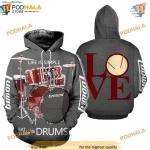 Love Drums 3D Printed Hoodie, All Over Print & Music Trending Gifts