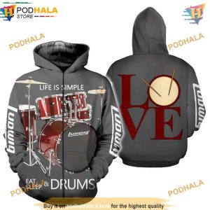 Love Drums 3D Printed Hoodie All Over Print Music Trending Gifts 2