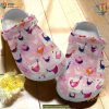 Lovely Chicken Pattern White Sole Crocs, Ideal for Chicken Crocs Admirers