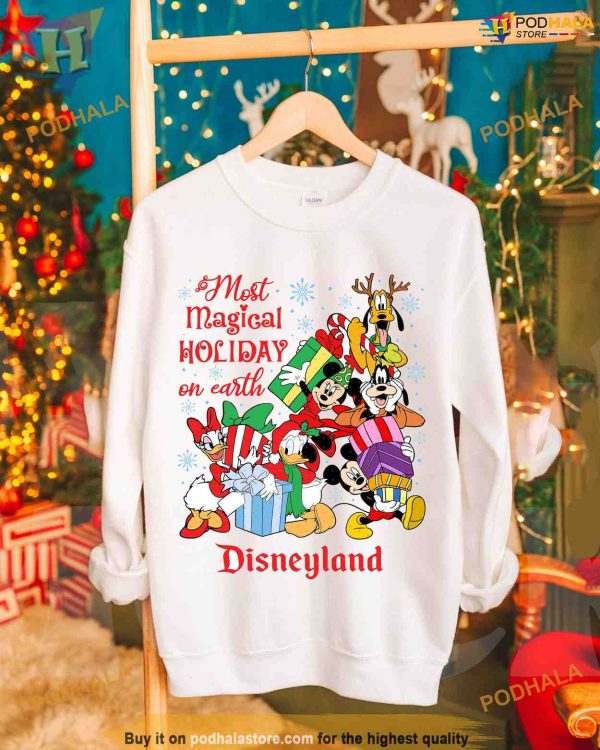 Magical Holiday 2023 Matching Family Xmas Shirt, Disneyland Festive Characters
