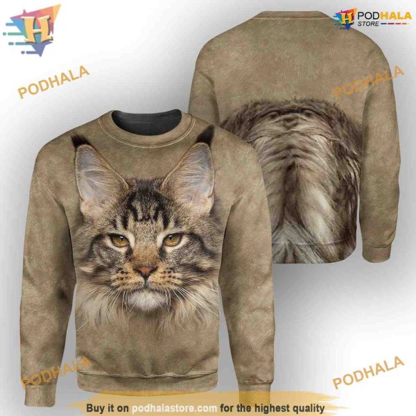 Maine Coon Cat Full All Over Printed Funny Animal 3D Hoodie Sweatshirt