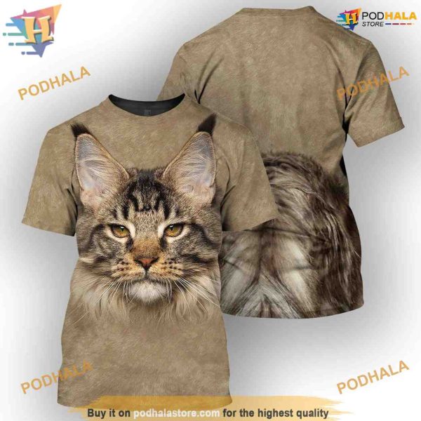 Maine Coon Cat Full All Over Printed Funny Animal 3D Hoodie Sweatshirt