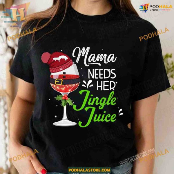 Mama’s Jingle Juice Wine Christmas Shirt, Best Family Christmas Gifts