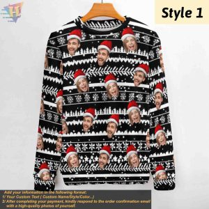 Mans Personalized Ugly Christmas Sweater Custom Family Face Design 2