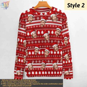 Mans Personalized Ugly Christmas Sweater Custom Family Face Design 3
