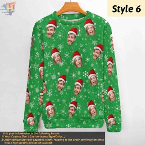 Mans Personalized Ugly Christmas Sweater Custom Family Face Design 7