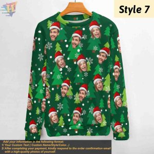 Mans Personalized Ugly Christmas Sweater Custom Family Face Design 8