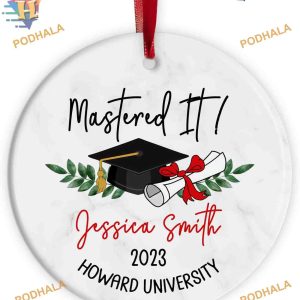 Masters Graduation Ornament 2023, Personalized Christmas Keepsake Gift