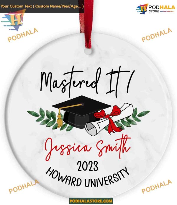 Masters Graduation Ornament 2023, Personalized Christmas Keepsake Gift