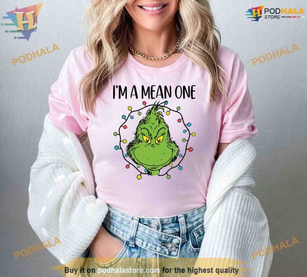 Mean One Grinch Christmas Tee, Funny Grinchmas Shirt, Grinch Xmas Shirt for Holidays