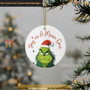 Mean One Mr Grinch Ceramic Ornament, Classic Grinch Christmas Ornaments