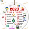 Memorable 2023 Events Ornament, Family Friends Christmas Tree Decor