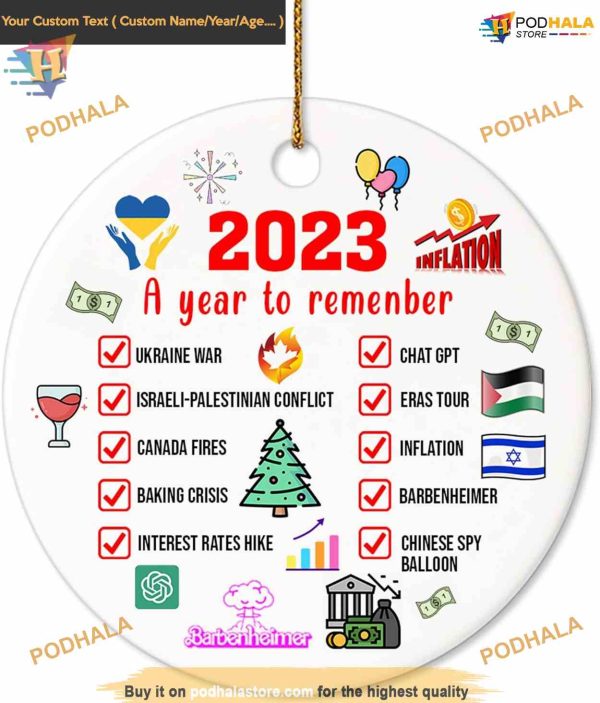 Memorable 2023 Events Ornament, Family Friends Christmas Tree Decor