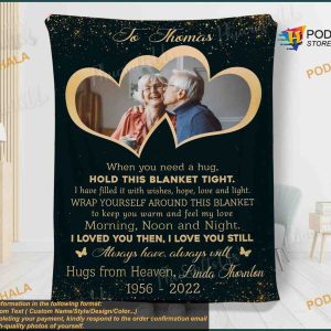 Memorial Blanket Loss of Husband, Sympathy Gifts, Custom Photo Blanket