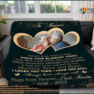 Memorial Blanket Loss of Husband Sympathy Gifts Custom Photo Blanket 3