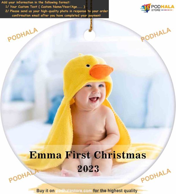 Memorial Ceramic Custom Photo Ornament 2023 Unique Xmas Tree Decor