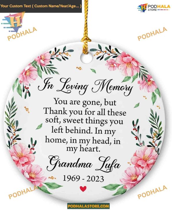 Memorial Grandma Mom Ornament 2023, Custom Christmas Ornaments