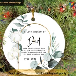 Memorial Ornament for Daddy, Personalized Christmas Remembrance