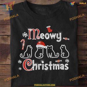 Meowy Christmas Cats Shirt, Funny Christmas Shirt For Family