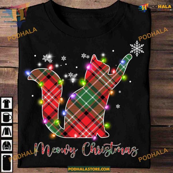 Meowy Christmas Decoration Shirt, Funny Xmas Gifts