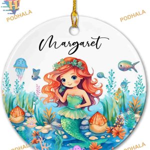 Mermaid Christmas Tree Decor 2023 Ornament, Personalized Family Ornament, Custom Gifts
