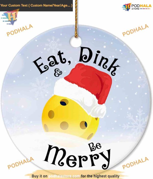 Merry 2023 Christmas Pickleball Ornament, Family Tree Decoration Fun