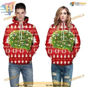 Merry & Bright 3D Christmas Hoodie, Funny Holiday Gift