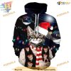 Merry Cat Santa Hat Xmas 3D Hoodie, Creative Christmas Gift