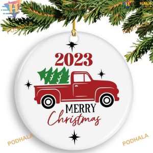 Merry Christmas 2023 Friends Keepsake, Personalized Family Ceramic Decorations