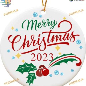 Merry Christmas 2023 Keepsake Personalized Family Ornaments, Tree Decor