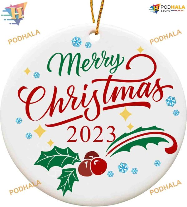 Merry Christmas 2023 Keepsake Personalized Family Ornaments, Tree Decor
